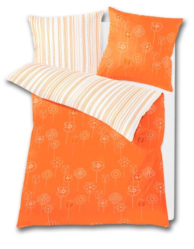 Kleine Wolke 6042333954 Bettwäsche Fiorella 155 x 220 cm und 80 x 80 cm 2-teilig Brandy