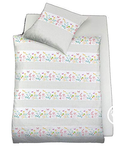  Bettwäsche Set 135 x 200 Bügelleicht Weiß Rosa Blau