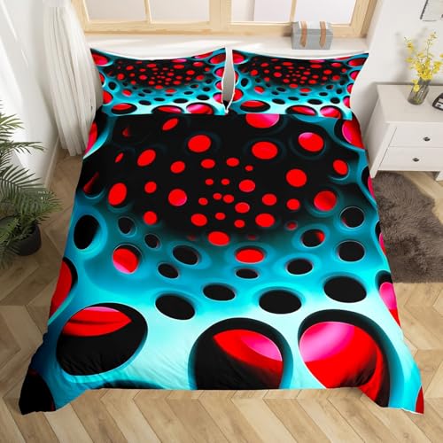 Loussiesd Geometrisch Bettwäsche 135x200cm 3D Effekt Silber Betten Realistisch Geometrisch Bettbezug Waben Sechseckig Betten Bienenstock Simplistisch Bettwäsche-Set