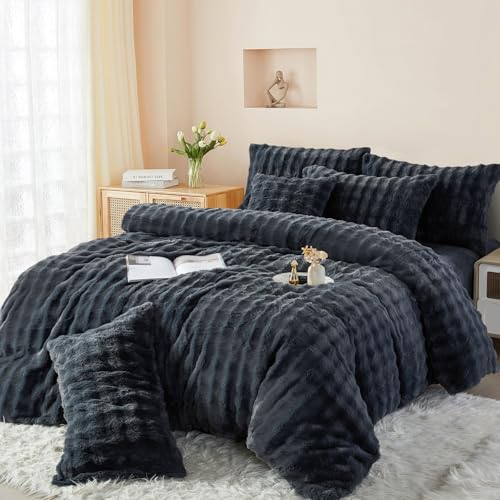 Boqingzhu Plüsch Bettwäsche 135x200cm Grau Blaugrau Uni Einfarbig Kuschelig Flauschig Warm Winter Flanell Fleece Wende Bettwäsche Set Kaninchen Kunstfell Bettbezug und Kissenbezug 80x80cm Boqingzhu Plüsch Bettwäsche 135x200cm Grau Blaugrau Uni Einfarbig Kuschelig Flauschig Warm Winter Flanell Fleece Wende Bettwäsche Set Kaninchen Kunstfell Bettbezug und Kissenbezug 80x80cm