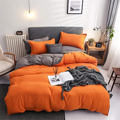 Chanyuan Bettwäsche 220 x 240cm Orange Grau Anthrazit Microfaser Wendebettwäsche Set Uni Doppelbett Bettbezug mit Reißverschluss und 2 Kissenbezüge 80 x 80 cm Chanyuan Bettwäsche 220 x 240cm Orange Grau Anthrazit Microfaser Wendebettwäsche Set Uni Doppelbett Bettbezug mit Reißverschluss und 2 Kissenbezüge 80 x 80 cm