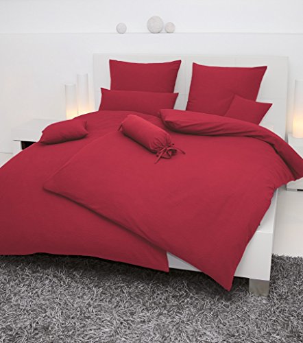 Janine Design Bettwäsche Piano aus Soft-Seersucker dunkelrot 240x220 cm + 2X 80x80 cm