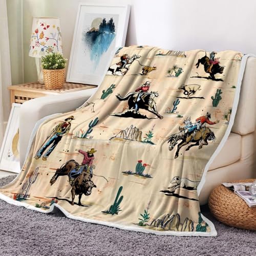 Western-Überwurfdecke, Wilder Westen, Cowboy-Reit, Pferd, Wüstenkaktus, gemütlich, warm, Bett, Couch, weiche Plüsch-Fleece-Bettwäsch e, weiche, gemütliche Plüsch-Fleece-Decke, warme Cowboy-Decke für Western-Überwurfdecke, Wilder Westen, Cowboy-Reit, Pferd, Wüstenkaktus, gemütlich, warm, Bett, Couch, weiche Plüsch-Fleece-Bettwäsch e, weiche, gemütliche Plüsch-Fleece-Decke, warme Cowboy-Decke für