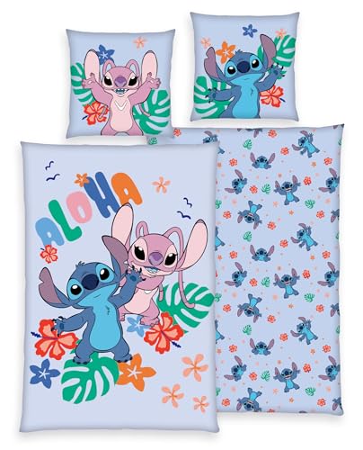 Disney Lilo & Stitch Bettwäsche Aloha Angel 80x80 + 135x200 cm, 100% Baumwolle Disney Lilo & Stitch Bettwäsche Aloha Angel 80x80 + 135x200 cm, 100% Baumwolle