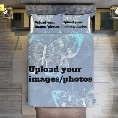 BettwäSche Personalisiert Foto Bettbezug, Aesthetic BettwäSche,Individueller Dreiteiliges Set Mit Jedem Foto/Text/Logo, Individuelles BettwäSche Set, Unvergessliches Geschenk FüR Familie ,custom