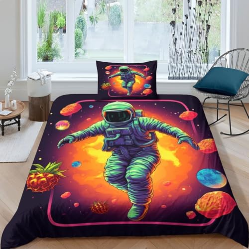 RQATHDUUD Astronaut Bettbezug Set Bettwäsche Kinderbettwäsche Reißverschluss Mit Kissenbezug Betten Set Für Jugendliche Kinder Schlafzimmer Single?1Tier5x200cm? RQATHDUUD Astronaut Bettbezug Set Bettwäsche Kinderbettwäsche Reißverschluss Mit Kissenbezug Betten Set Für Jugendliche Kinder Schlafzimmer Single?1Tier5x200cm?
