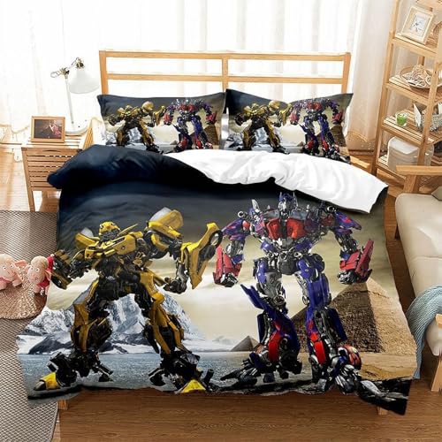 YINGD Transformer-Bettwäsche-S et mit 2 Kissenbezügen, 3-teiliges Bettwäsche-Set für Kinder und Erwachsene, für alle Jahreszeiten, leicht YINGD Transformer-Bettwäsche-S et mit 2 Kissenbezügen, 3-teiliges Bettwäsche-Set für Kinder und Erwachsene, für alle Jahreszeiten, leicht