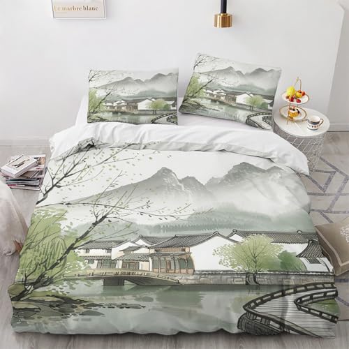 NUEYSP Bettwäsche 200x220 Orientalischer Stil Bettwäsche-Sets 3D-Motiv, Mikrofaser, 1 Bettbezug 200x220 + 2 Kissen 80x80 mit Verdecktem ReißVerschluss für Mädchen Jungen.
