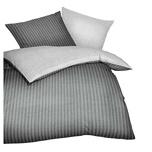 Kaeppel Maco-Satin-Bettwäsche Eternity Combo, 2-TLG. Schiefer, 155X220 cm