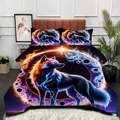 Gumntun Bettdecke 140×200 cm 3D Leuchtturm MöWe, Weiche Microfaser Bettwäsche, Nnovativ & Atmungsaktive Steppdecke für Jugendliche Erwachsene, 2 Kissenbezüge 80×80 cm_B7557