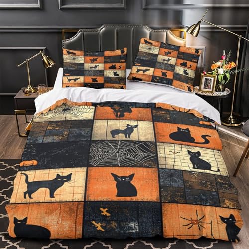 Halloween Dekor 3D-gedruckter Bettwäsche-Set dreiteiliger Pink Star Bettdeckenbezug Zip Verschluss Atmungsaktiv Hautfreundlich mit Kopfkissenbezug for Fans,Frauen,Kinder,Jungen Double?200x200cm?