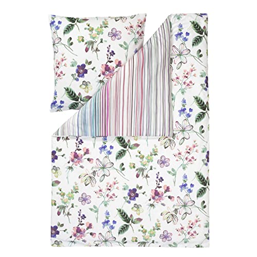 Estella Mako-Satin Bettwäsche Lily Multicolor 1 Bettbezug 135 x 200 cm + 1 Kissenbezug 80 x 80 cm