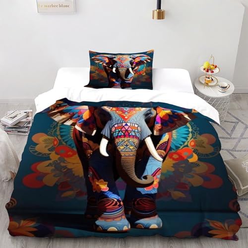SOBKLIDE Wildes Pferden Bettbezug Bettwäsche-Sets Kinderbettwäsche-Set Reißverschluss Mit Kissenbezügen Betten Set Für Jungen Und Mädchen,Kinder Single?135x200cm?