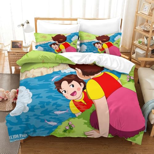 Rochile Heidi Bettbezug Set Bettwäsche-Sets Kinderbettwäsche-Set Reißverschluss Mit Kissenbezug Betten Set Für Jugendliche Kinder Schlafzimmer Double?200x200cm?