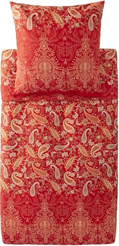 Bassetti MONNALISA Bettwäsche + 1 Kissenhülle aus 100% Baumwollsatin in der Farbe Rot R1, Maße: 135x200 + 1 K 80x80 cm - 9333296