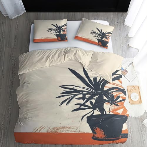 Bettwäsche 135x200 Blümchen - Wendebettwäsche - Bettbezug Set 2teilig mit 1 Kissenbezug 80x80 cm - Weiche Kuschelige Mikrofaser Bettwäsche-Sets mit Reißverschluss - K&Q394