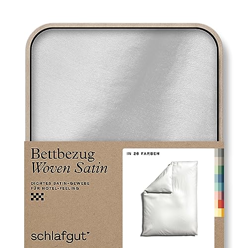  Woven Satin Bettwäsche 135x200cm Bettdecke Bezug einzeln, Full White Uni Hotelqualität 100% Baumwolle
