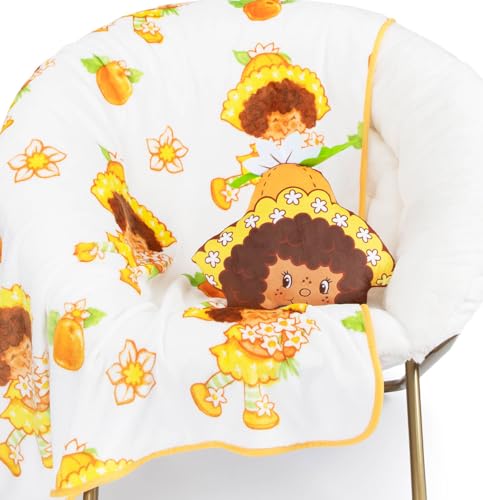Jay Franco Erdbeer-Shortcake-Orangen blüten-Nogginz-Set, leichte Reisedecke und Plüschkissen, 101,6 x 127,7 cm, superweich, 2-teiliges Bettwäsche-Set für Kinder