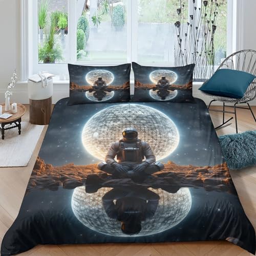 EVMILA Astronaut Bettbezug Set 3D Gedruckter Starry Sky Für Kinder Mädchen Jungen Bettwäschegarnitur Und Kissenbezüge Weich Microfaser Reissverschluss Bettwäsche 3 Teilig Double?200x200cm? EVMILA Astronaut Bettbezug Set 3D Gedruckter Starry Sky Für Kinder Mädchen Jungen Bettwäschegarnitur Und Kissenbezüge Weich Microfaser Reissverschluss Bettwäsche 3 Teilig Double?200x200cm?