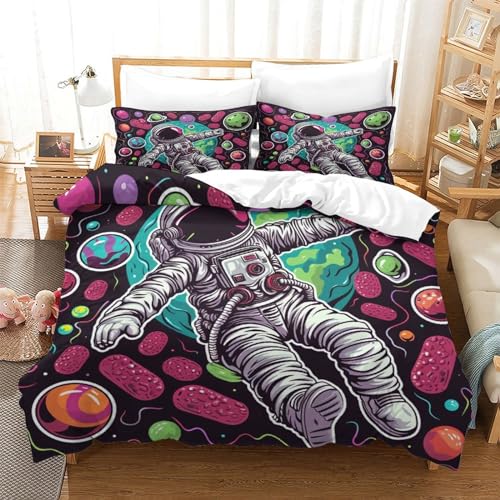 MBAHEUURR Astronaut Bettbezug Bettwäsche Kinderbettwäsche-Set Reißverschluss Mit Kissenbezügen Betten Set Für Jugendliche Kinder Schlafzimmer Single?140x200cm? MBAHEUURR Astronaut Bettbezug Bettwäsche Kinderbettwäsche-Set Reißverschluss Mit Kissenbezügen Betten Set Für Jugendliche Kinder Schlafzimmer Single?140x200cm?