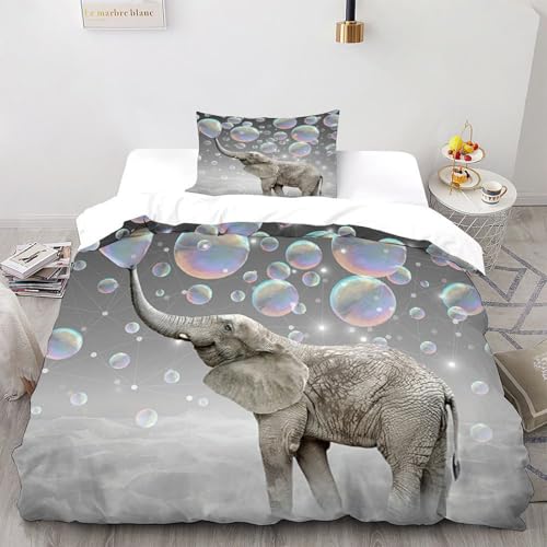 SOBKLIDE Wildes Pferden Bettbezug Bettwäsche Kinderbettwäsche-Set Netter Druck Reißverschluss Mit Kissenbezügen Betten Set Für Jungen Und Mädchen,Kinder Single?135x200cm?