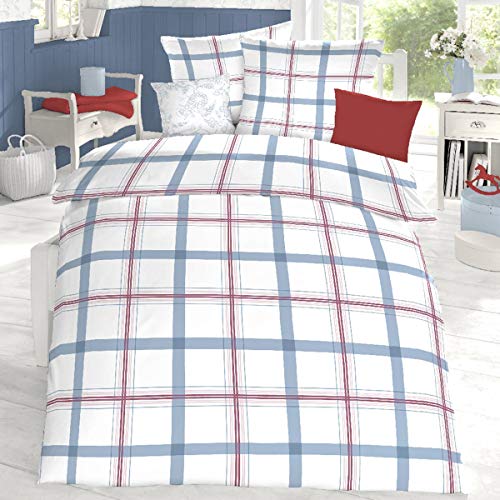 schlafgut Edel Seersucker Bettwäsche Vale Adria 1 Bettbezug 135x200 cm + 1 Kissenbezug 80x80 cm