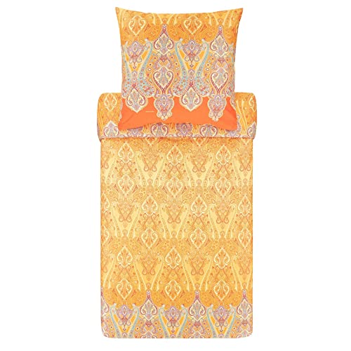 Bassetti RAGUSA Bettwäsche + 1 Kissenhülle aus 100% Baumwollsatin in der Farbe Gold Y1, Maße: 135x200 + 1 K 80x80 cm - 9321842