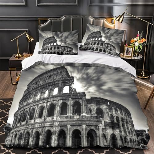 UFVZBNFAN Deco 3D Druck Bettwäsche-Set Golden Geometric Bettdeckenbezug 3 Stück Zip Verschluss Bequem Atmungsaktiv for Jungen,Teenager,Männer,J ugendliche Single?140x200cm?