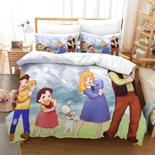 Rochile Heidi Bettbezug Bettwäsche Kinderbettwäsche-Set Reißverschluss Mit Kissenbezügen Betten Set Für Jungen Und Mädchen, Kinder Double?200x200cm?