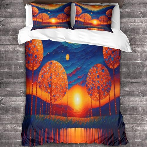Twilight 3D Druck Bettwäsche Set Mikrofaser Cartoon Bettbezug Mit Reißverschluss Und Kissenbezug 3 Teilig Tröster Set Geeignet Für Kinder Erwachsene Senioren King?220x240cm?