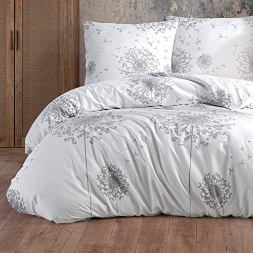 Buymax® Bettwäsche 200x220 100% Baumwolle 3-Teilig Bettbezug - Bettwäsche-Sets 200 x 220cm mit 2 mal Kissenbezüge 80x80cm, ÖKO-TEX Renforcé-Bettdeckenbezug Set mit Reißverschluss