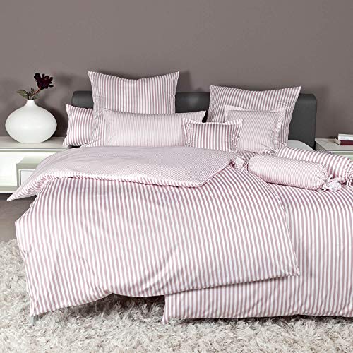 Janine Design Streifen-Bettwäsche modern Classic kreiderose Bezug für Nackenrolle einzeln 15x40 cm breite Streifen