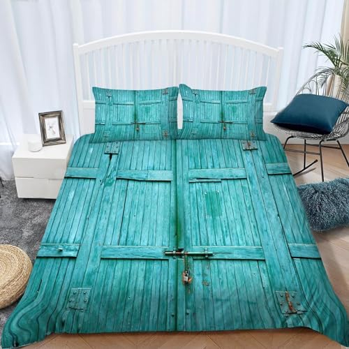 TACOKI Bettwäsche 220x240 Blaue Holztür, 3D Muster Landhaus Bettwäsche Set Weich Kuschelig Mikrofaser Bettbezug mit Reißverschluss Bettbezüge + 2 Kissenbezug 80x80 cm e1025 TACOKI Bettwäsche 220x240 Blaue Holztür, 3D Muster Landhaus Bettwäsche Set Weich Kuschelig Mikrofaser Bettbezug mit Reißverschluss Bettbezüge + 2 Kissenbezug 80x80 cm e1025