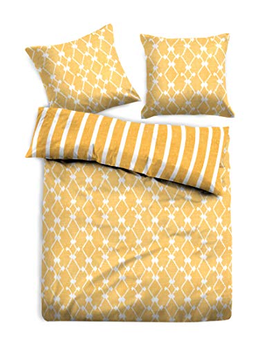 TOM TAILOR 0049894 Bettwäsche Garnitur mit Kopfkissenbezug Linon 1x 135x200 cm + 1x 80x80 cm lemon