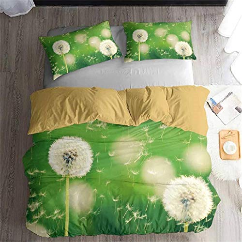 HXFJL 3D-Bettwäsche-Set, Pusteblumen-Druck, Bettbezug-Set, Bettwäsche mit Kissenbezug, Heimtextilien, 220 x 240 cm