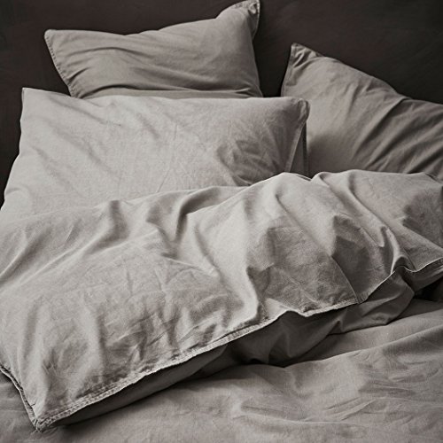 ESSENZA Bettwäsche Guy Uni Baumwolle Renforce Stone, 135x200 + 1x 80x80 cm, 400946-100DE-010