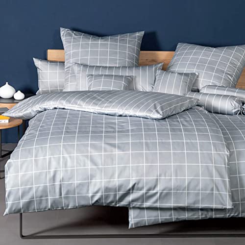 Janine Design Mako-Satin-Bettwäsche MODERN Classic Platin 135x200cm - (39025 FB 28 135 x 200)