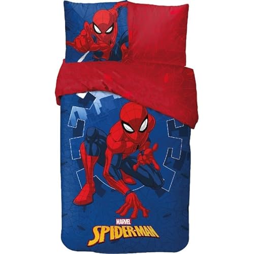 Bettwäsche Spiderman aus Baumwolle, Bettwäsche Spiderman, wendbar, 140 x 200 cm, Kissenbezug 63 x 63 cm, 100 % Baumwolle (Bettwäsche Spiderman, 140 x 200 cm)