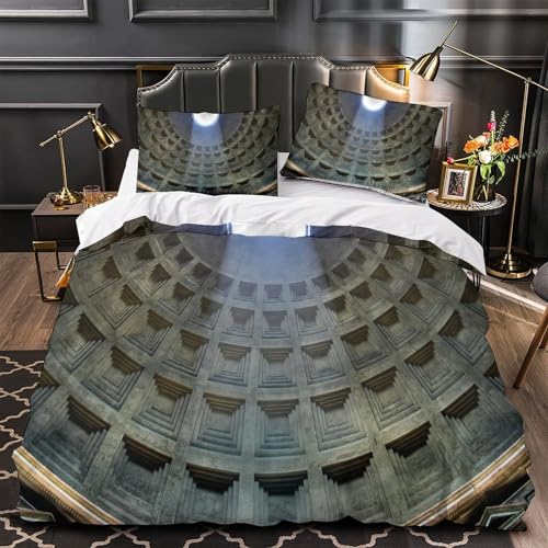 VOXYTMLWG Ancient Katze Pharaoh 3D Gedruckt 3 Teilig Bettwäsche mit Reißverschluss Weich mit Kissenbezug Egyptian Bettbezug for Erwachsene,Frauen,Mädche n,Kinder Single?135x200cm?