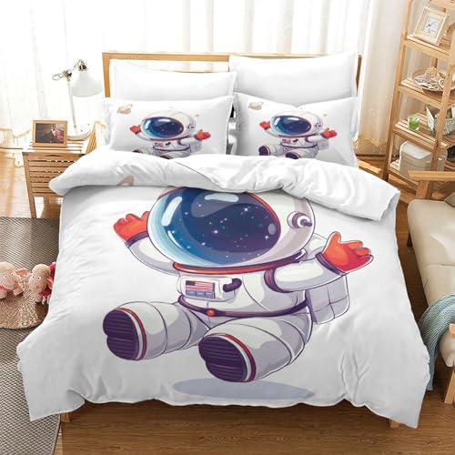 XIAOCHENG Cartoon Astronaut Bettbezug Bettwäsche Kinderbettwäsche Reißverschluss Mit Kissenbezügen Betten Set Für Jugendliche Kinder Schlafzimmer Single?140x200cm? XIAOCHENG Cartoon Astronaut Bettbezug Bettwäsche Kinderbettwäsche Reißverschluss Mit Kissenbezügen Betten Set Für Jugendliche Kinder Schlafzimmer Single?140x200cm?