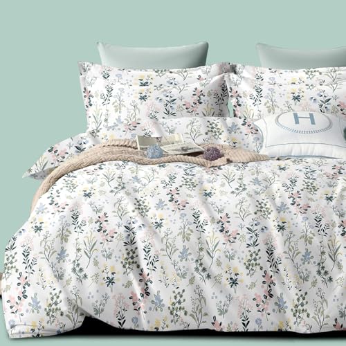 Nesture Bettwäsche 135x200 Blumen Grün Blätter, Bettwäsche-Sets Microfaser frühling Bettbezug 135 x 200 cm 2teilig bügelfrei & weich - 1 Deckenbezug und 1 Kissenbezug 80x80 mit Reißverschluss Nesture Bettwäsche 135x200 Blumen Grün Blätter, Bettwäsche-Sets Microfaser frühling Bettbezug 135 x 200 cm 2teilig bügelfrei & weich - 1 Deckenbezug und 1 Kissenbezug 80x80 mit Reißverschluss