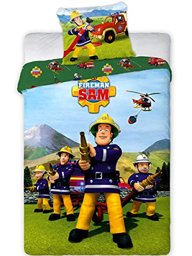 Kinder Bettwäsche- 2-TLG. Set Bettbezug 160x200 cm, Kopfkissenbezug 70x80 cm Feuerwehrmann Sam Fireman Sam Blau Grün Mehrfarbig Baumwolle Öko-Tex Kinder Bettwäsche- 2-TLG. Set Bettbezug 160x200 cm, Kopfkissenbezug 70x80 cm Feuerwehrmann Sam Fireman Sam Blau Grün Mehrfarbig Baumwolle Öko-Tex