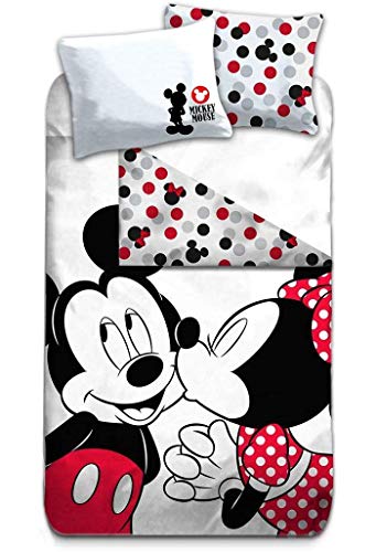 AYMAX S.P.R.L. Mickey & Minnie Mouse Vintage Bettwäsche Set 140x200cm + 63x63 cm