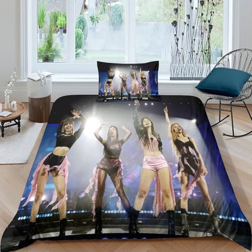 SUFFERBOW Bpink Für Kinder Mädchen Jungen Bettbezug Set Bettwäschegarnitur 3D Gedruckter k-pop Und Kissenbezüge Bettwäsche Weich Microfaser Reissverschluss 2 Teilig Single?135x200cm? SUFFERBOW Bpink Für Kinder Mädchen Jungen Bettbezug Set Bettwäschegarnitur 3D Gedruckter k-pop Und Kissenbezüge Bettwäsche Weich Microfaser Reissverschluss 2 Teilig Single?135x200cm?