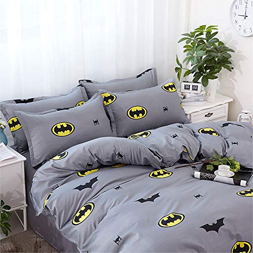DaMai's Home Cozy Family 3 PC-Bettwäsche Bezug-Set Bettbezüge Und Kissenbezüge Grau Batman Muster Geeignet for Schlafzimmer Gästezimmer Ferienhaus 100% Polyester (Size : AUKING) DaMai's Home Cozy Family 3 PC-Bettwäsche Bezug-Set Bettbezüge Und Kissenbezüge Grau Batman Muster Geeignet for Schlafzimmer Gästezimmer Ferienhaus 100% Polyester (Size : AUKING)
