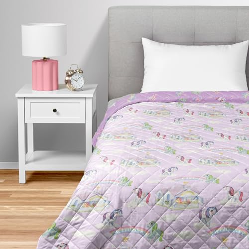 My Little Pony Vintage-Pony-Party-Überw urfdecke, offizielle Fleecedecke mit klassischen Ponys, weiche, leichte Bettwäsche für Bett oder Couch, 152,4 x 203,2 cm