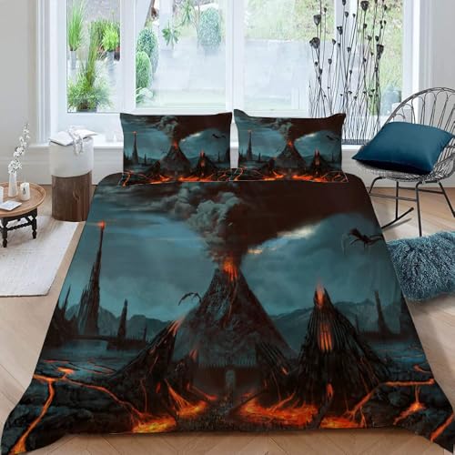 DTASSVEW The Lord of The Rings -Bettwäsche Set, Poster Serie -A104 Bettbezug für Kinder, Teenager, Jungen, Mädchen,Bettdeckenbezug 200x200cm mit 2 Kissenbezug 80 x 80cm
