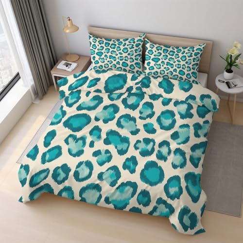 Generisch Bettwäsche 135x200cm Leopard 2-Teilig, Bettbezug Grün Gepard Soft Angenehm Bettwäsche-Sets Mikrofaser, mit Reißverschluss + 1 Kissenbezüge K&9 Generisch Bettwäsche 135x200cm Leopard 2-Teilig, Bettbezug Grün Gepard Soft Angenehm Bettwäsche-Sets Mikrofaser, mit Reißverschluss + 1 Kissenbezüge K&9