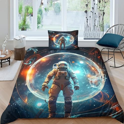 LNDVBEUDK Cartoon Astronaut Bettbezug Set Bettwäsche-Sets Kinderbettwäsche Reißverschluss Mit Kissenbezug Betten Set Für Jungen Und Mädchen, Kinder Single?1Tier5x200cm? LNDVBEUDK Cartoon Astronaut Bettbezug Set Bettwäsche-Sets Kinderbettwäsche Reißverschluss Mit Kissenbezug Betten Set Für Jungen Und Mädchen, Kinder Single?1Tier5x200cm?