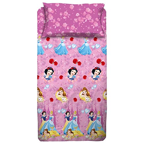 Disney Bettwäsche für Einzelbett, Prinzessinnen, Rosa